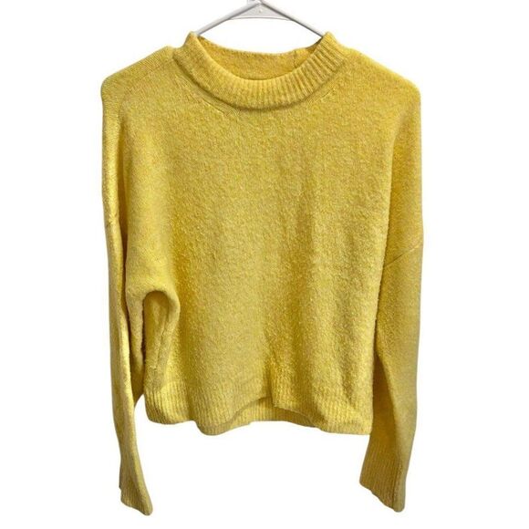 Abercrombie & Fitch Wool Blend Butter Yellow Crewneck Sweater Fall Preppy Chic - Picture 1 of 9